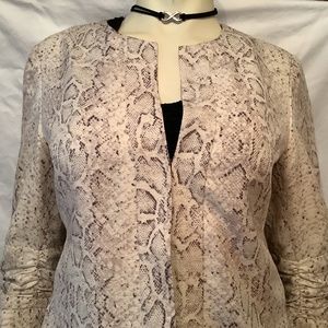 Anthracite Silk Snake skin print jacket 3/4 length sleeves